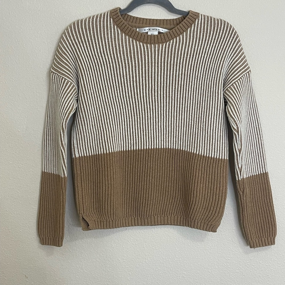 Max Studio Women's Colorblock Ribbed Sweater - Size Small - Picture 3 of 10